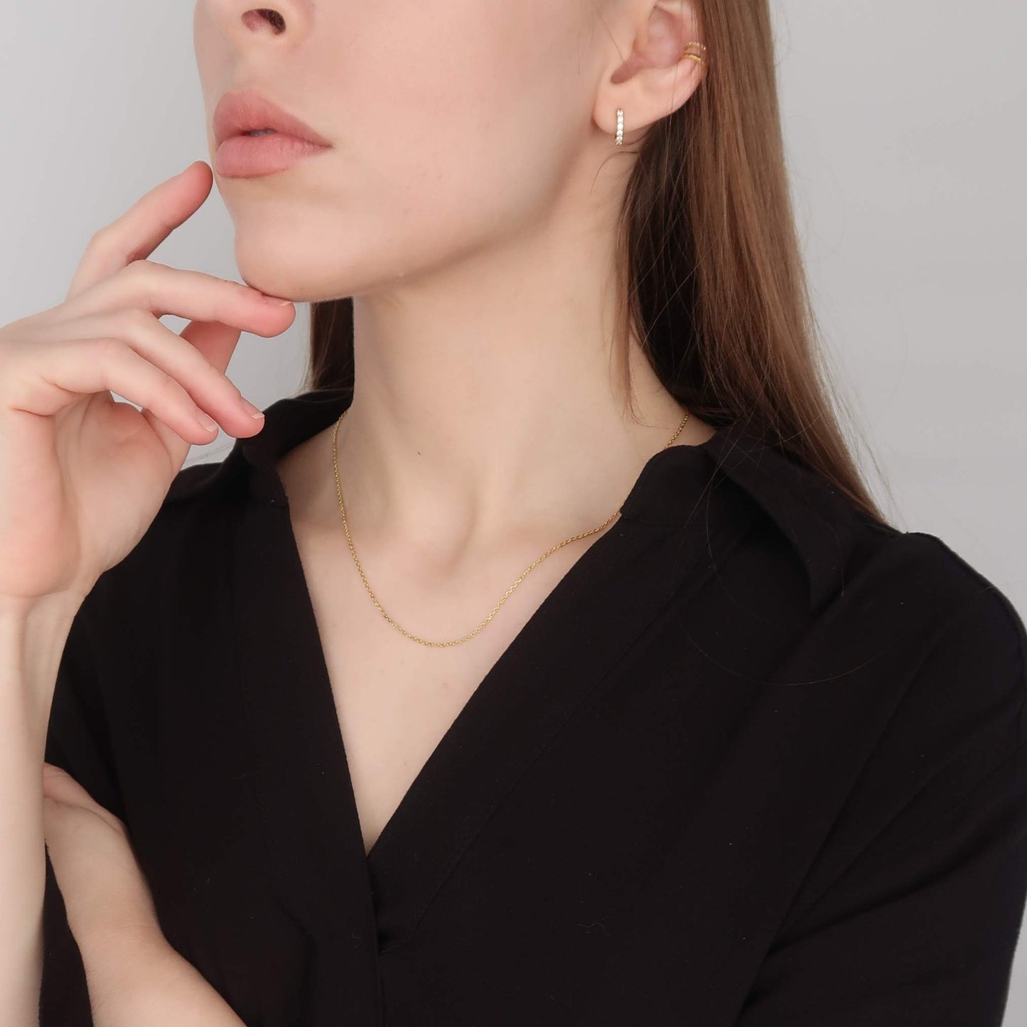 45cm Gold Thin Necklace Chain - Made from Sterling Silver