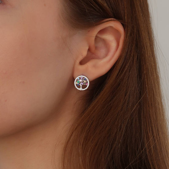 TREE OF LIFE STUDS - Sterling Silver Earrings for Women