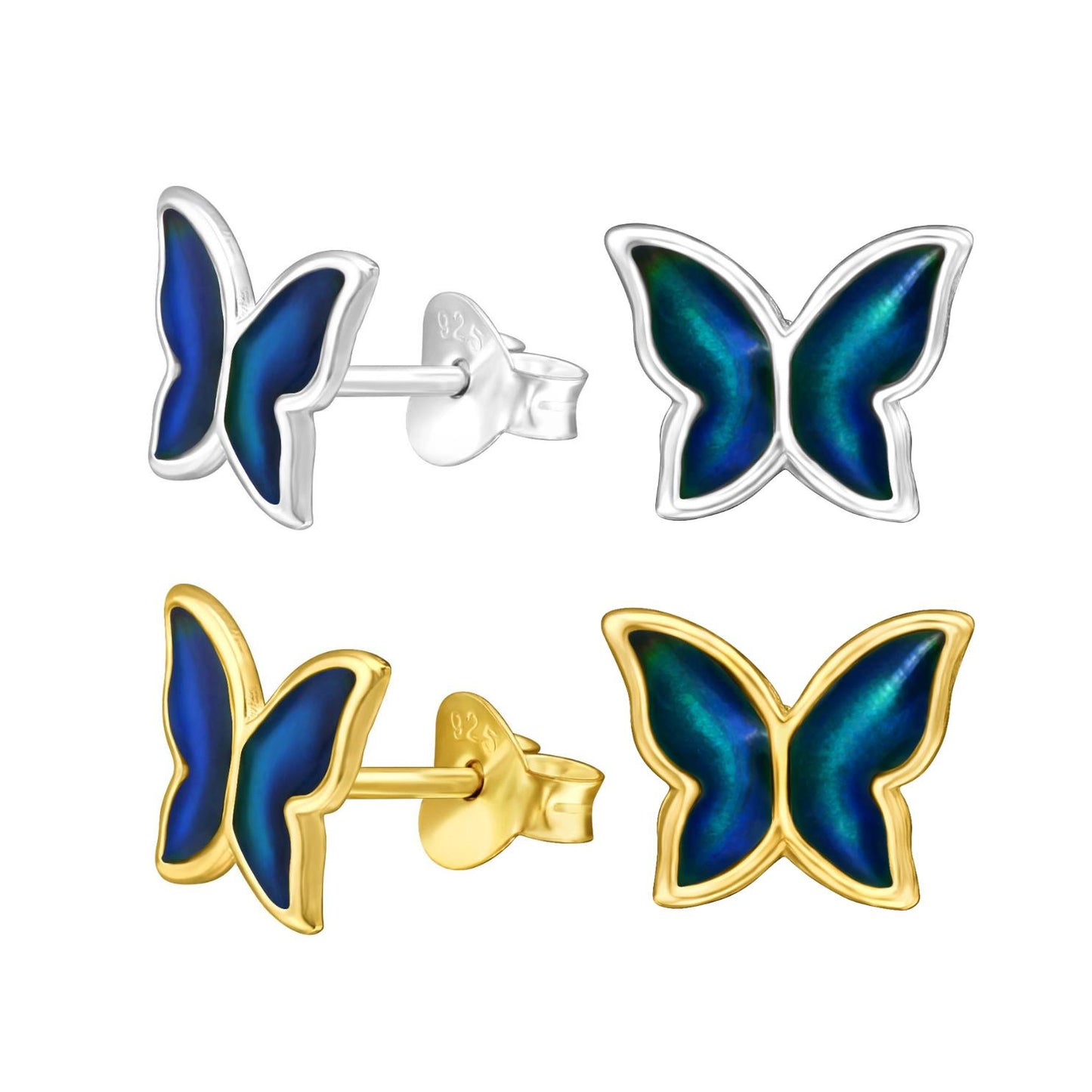 Butterfly Earrings, Kids Colour Changing Mood Studs