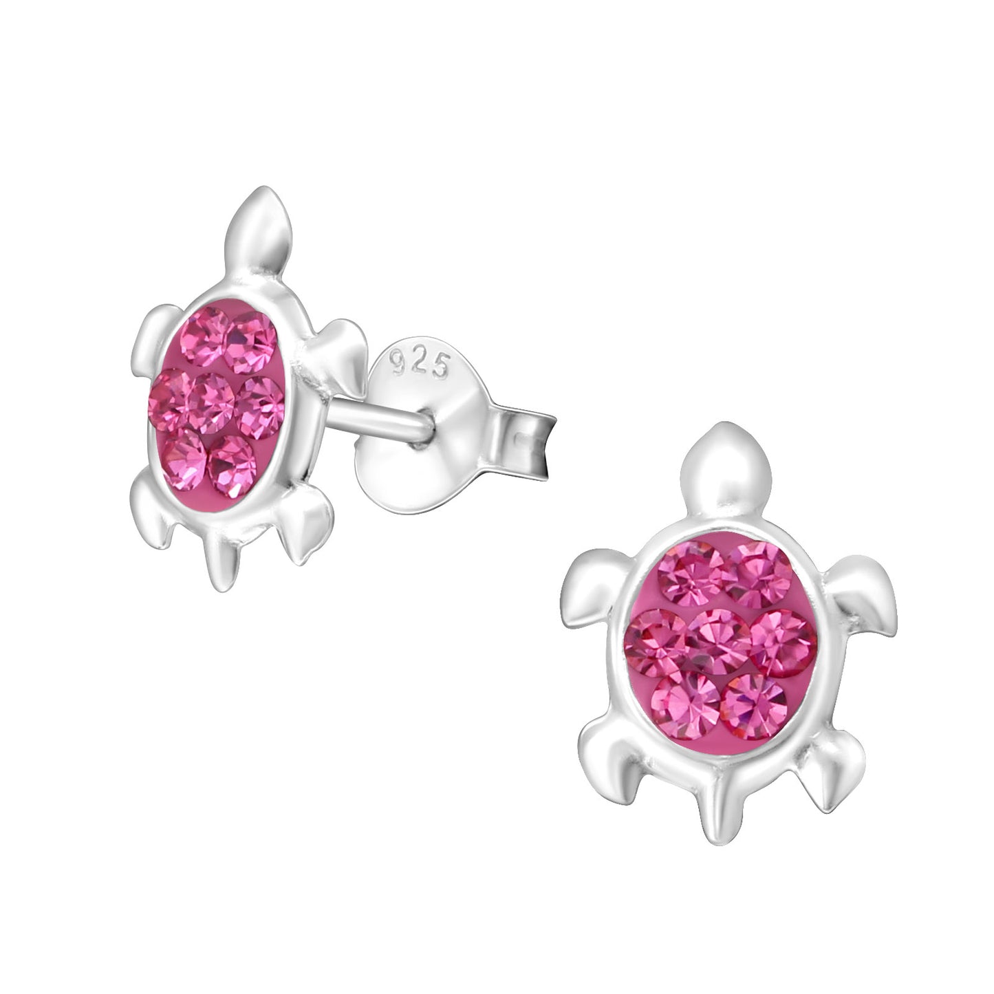 Kids Turtle Earrings - Sparkling Diamonte