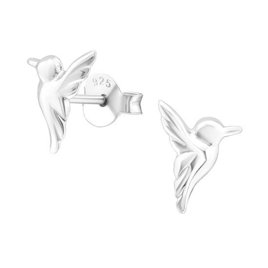 Hummingbird Mockingjay Bird Earrings - Sterling Silver
