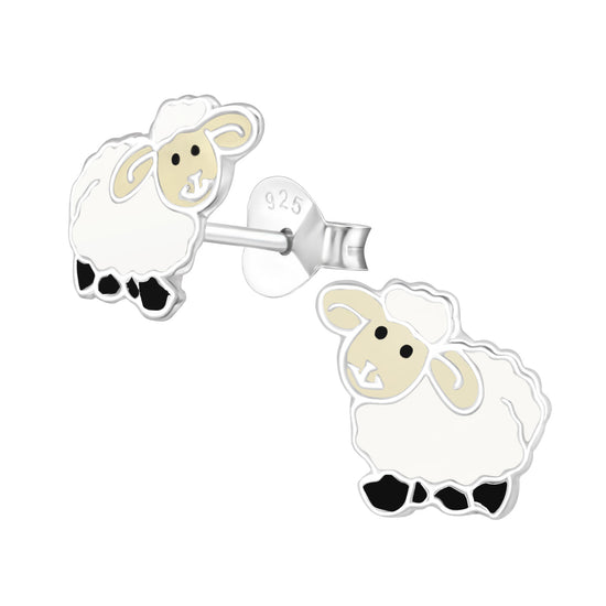Sheep Earrings - Kids Farm Animal Jewellery, Sterling Silver