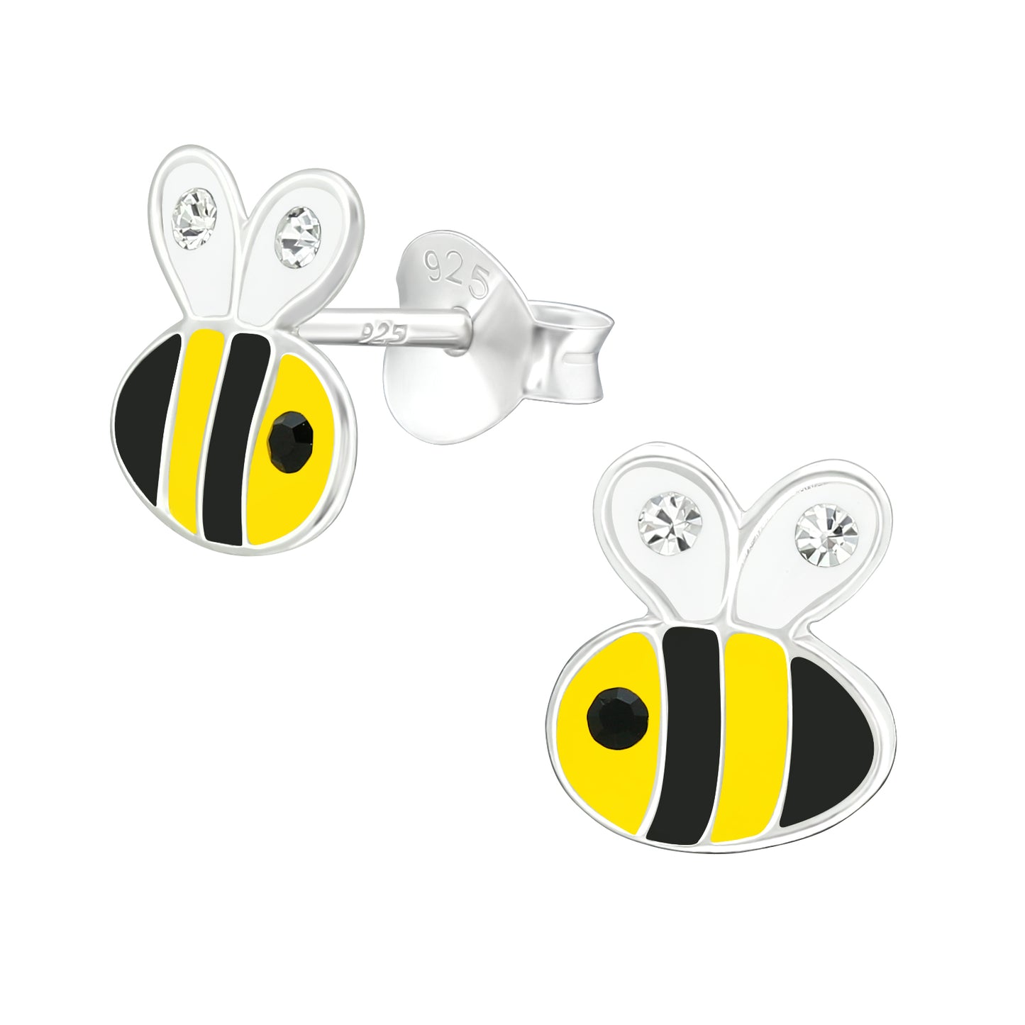 Bumble Bee Earrings - Sterling Silver Animal Studs