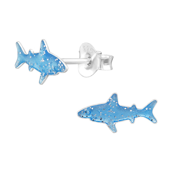 Glitter Shark Earrings - Kids Jewellery