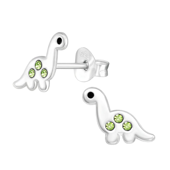Sterling Silver Dinosaur Studs, Kids Animal Earrings