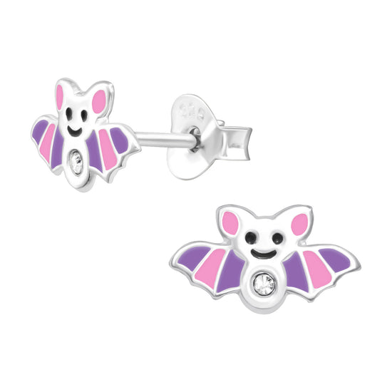 Sterling Silver Bat Earrings - Kids Hypoallergenic Earrings