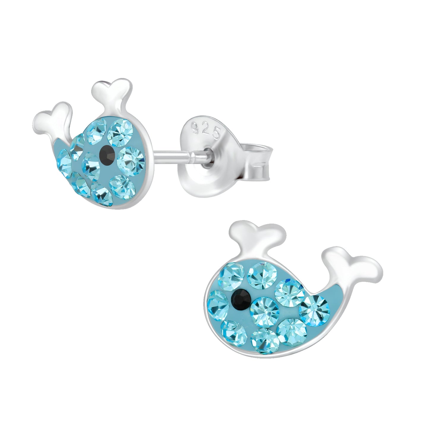 Kids Blue Whale Earrings - Sterling Silver Studs (2 Styles)