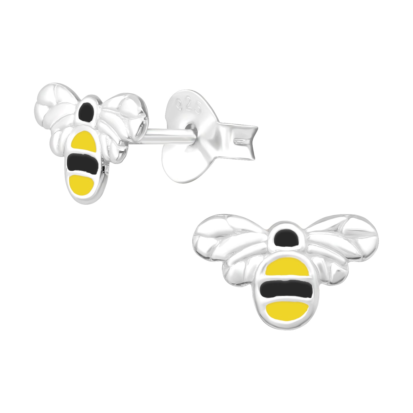 Bee Studs, Sterling Silver Insect Earrings
