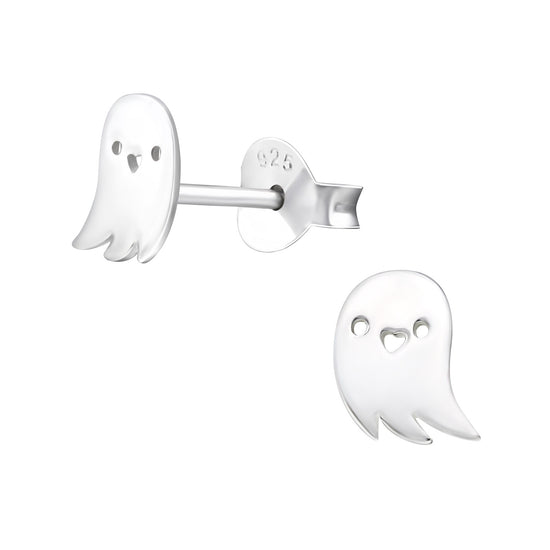 Ghost Earrings Sterling Silver - Halloween Studs