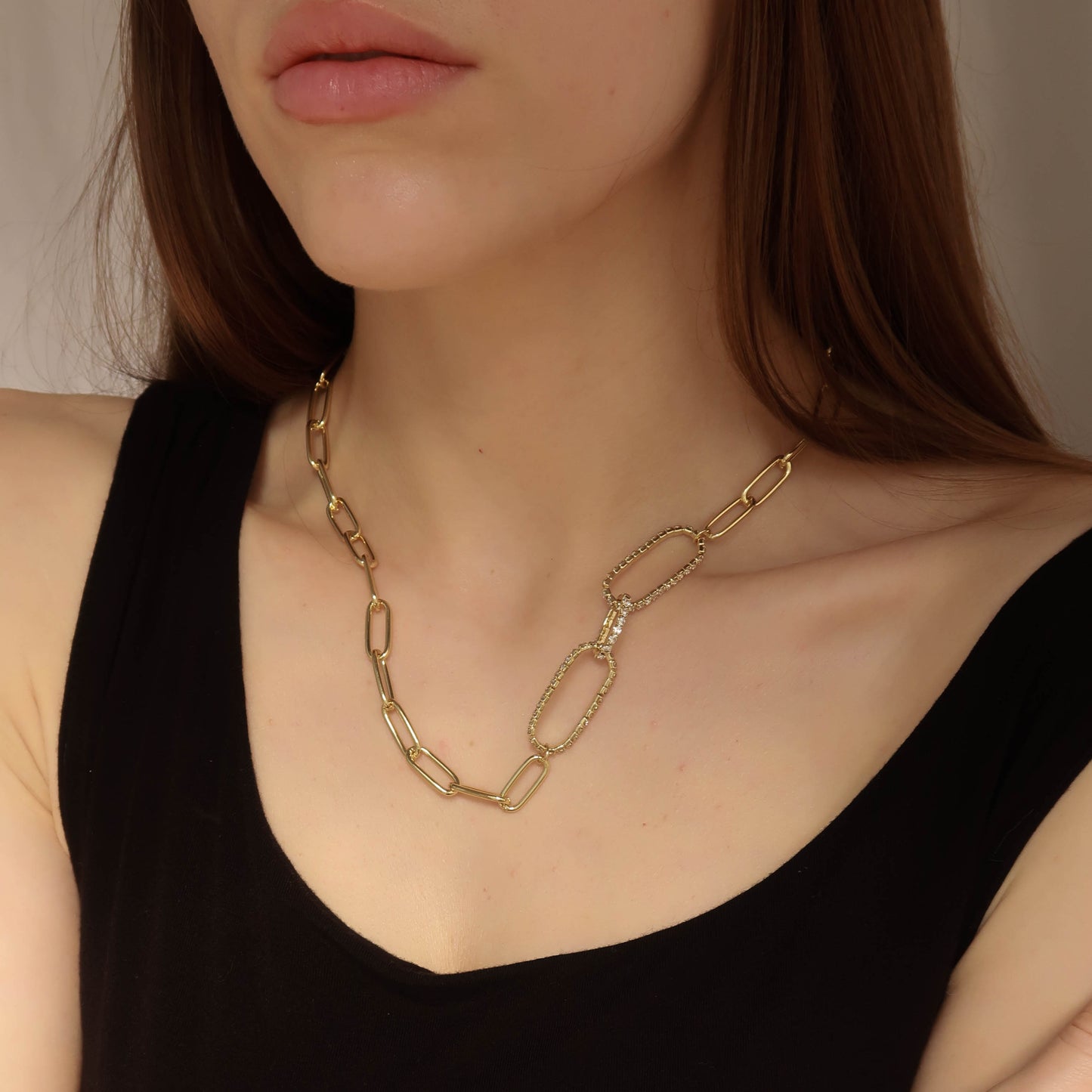 Women's Gold Multi Link Necklace - Gold Plated Brass