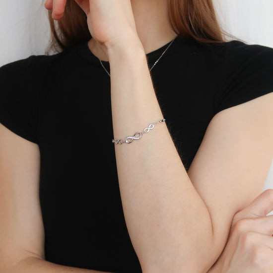 Forever in Love Infinity Bracelet - Platinum Plated Sterling Silver
