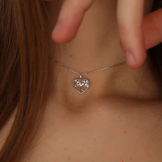 Tree of Hearts Necklace (45cm) - Made from Sterling Silver