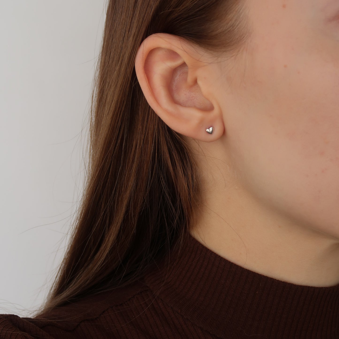 MINI SILVER HEART STUDS (4mm) - Made from Sterling Silver