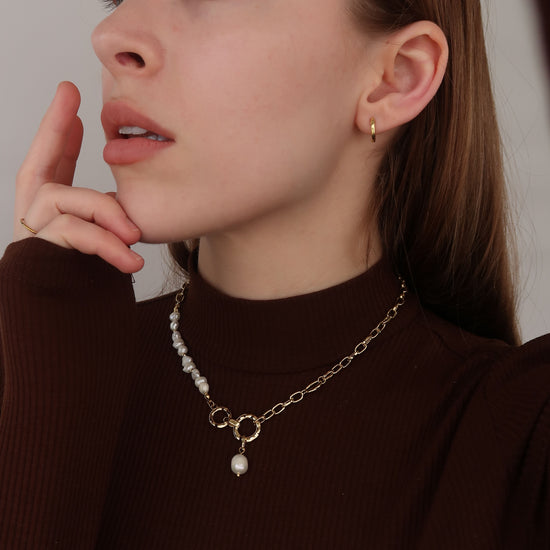 Gold Huggie Hoops (small) - Sterling Silver Earrings