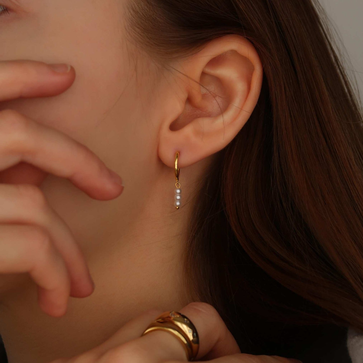 gold pearl earrings for women