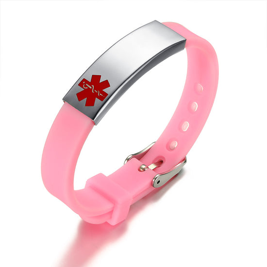 Pink Medical ID Bracelet for Girls & Women: Engraving Medical ID Jewellery