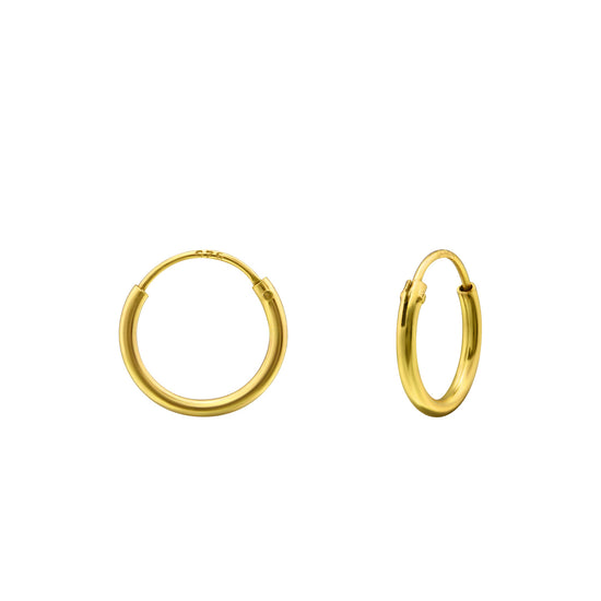 14k Gold Plated Sterling Silver Sleepers - 10mm Earrings