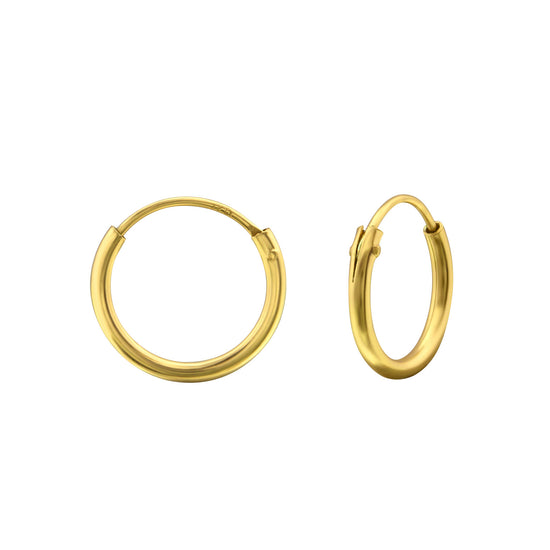 14k Gold Plated Sterling Silver Sleepers - 12mm Earrings