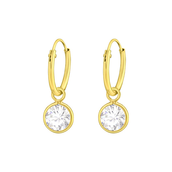 Crystal Drop Earrings - 14k Gold Sleepers