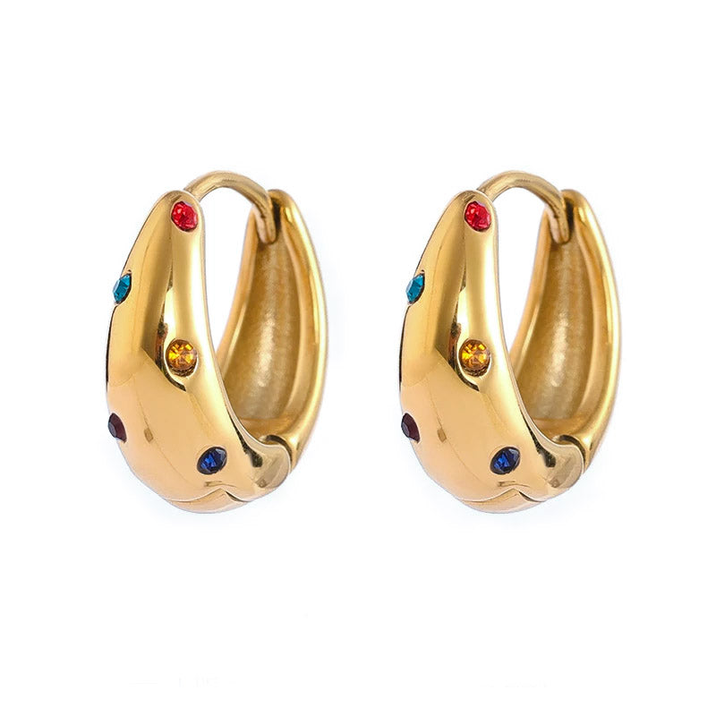 Gold chubby dome thick dome huggie earrings