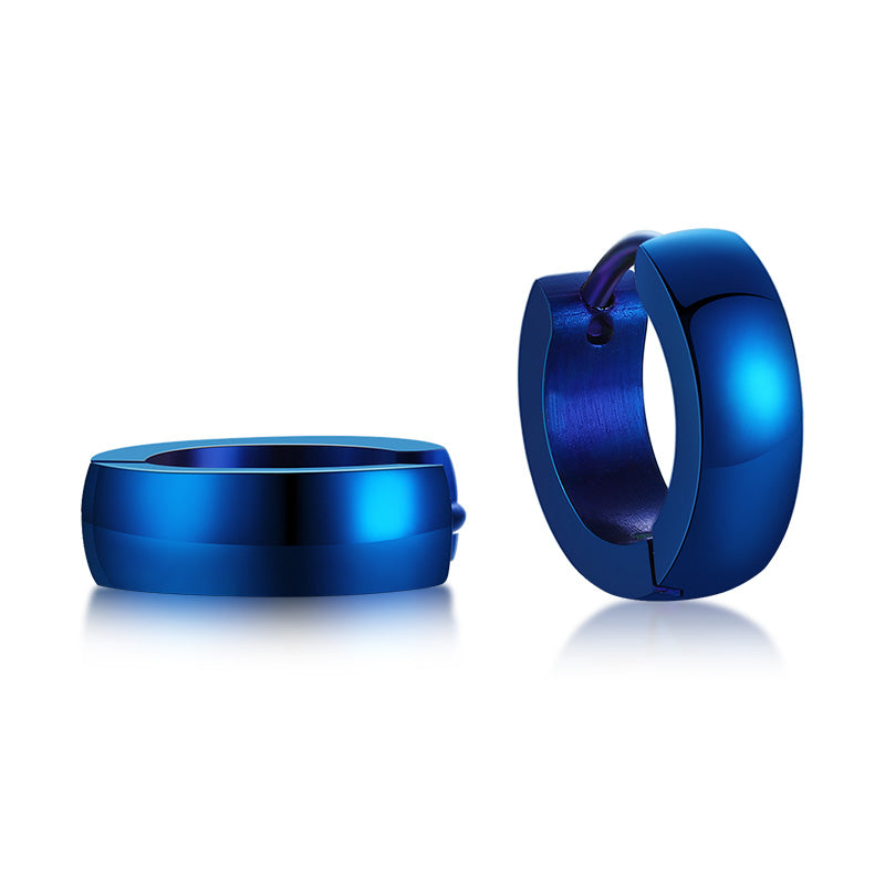 SMALL HUGGIE HOOPS: Mens Stainless Steel Earrings