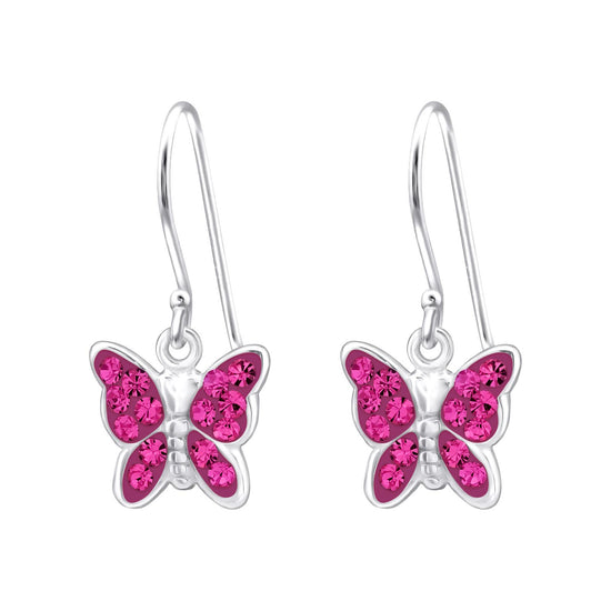 Butterfly Earrings, Drop Hanging Dangle Earrings