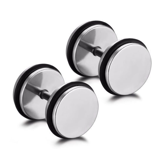 "SCREW BACK PLUG EARRINGS" - Stainless Steel