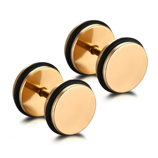 "SCREW BACK PLUG EARRINGS" - Stainless Steel