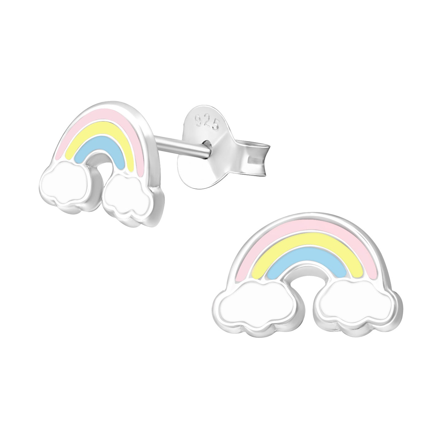 Pastel Rainbow Studs - Kid's Sterling Silver Earrings