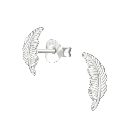 The Feather Studs - Sterling Silver Feather Earrings