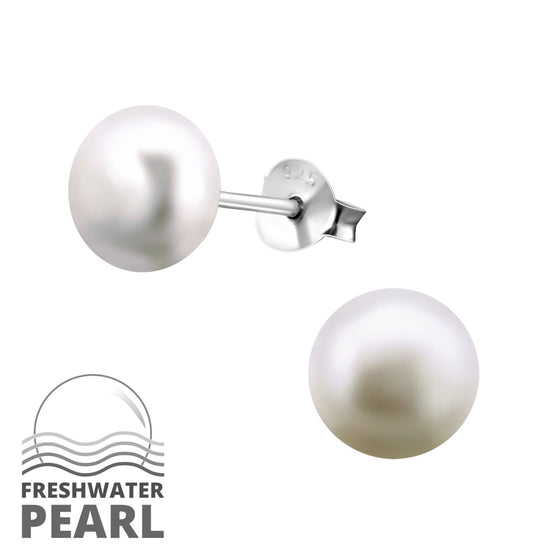 Pearl Studs 7mm - Sterling Silver Pearl Earrings