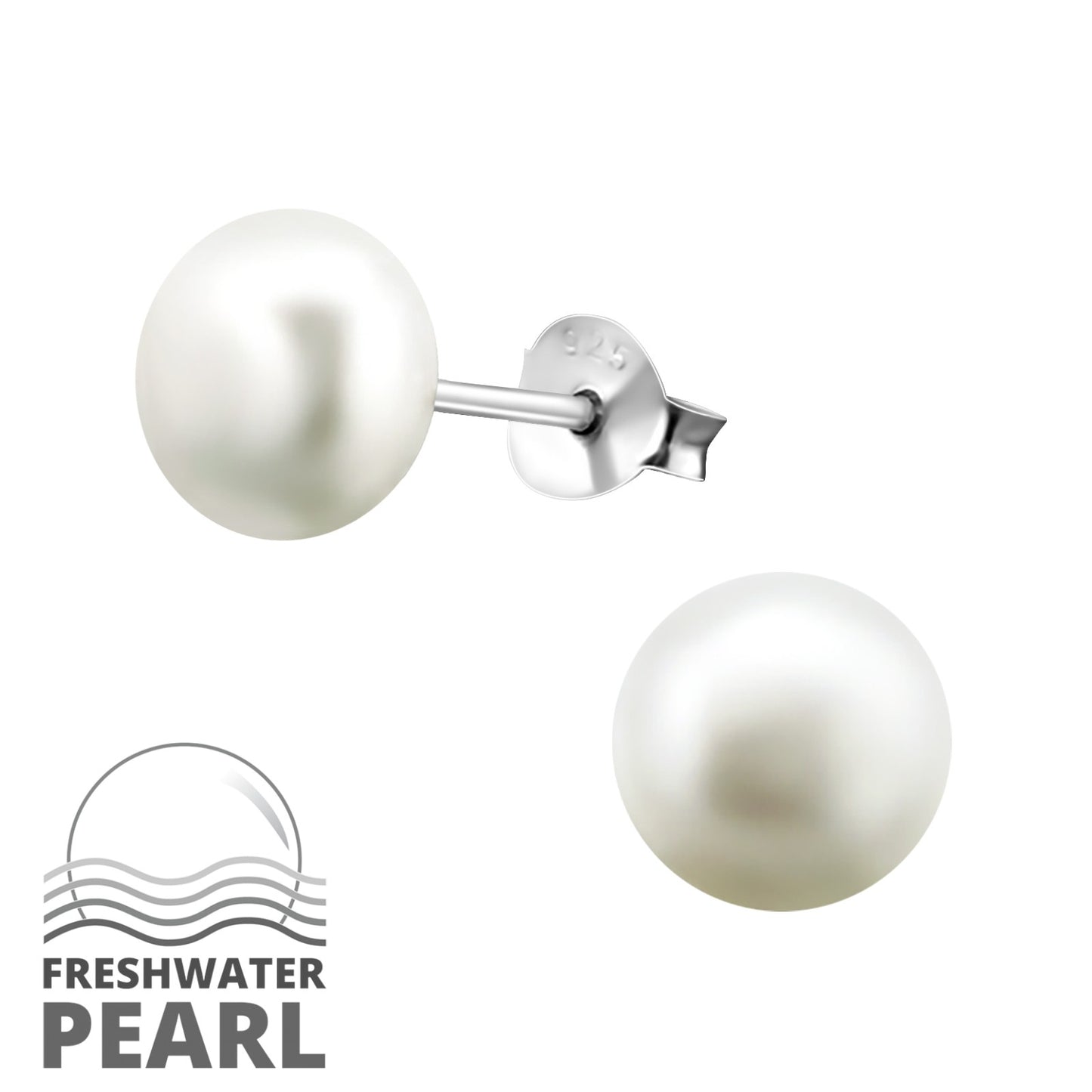 Pearl Studs 7mm - Sterling Silver Pearl Earrings