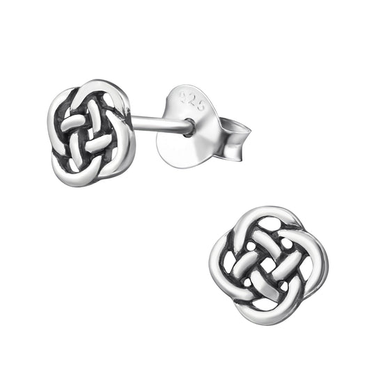 Sterling Silver Earrings- Knot Loop Studs