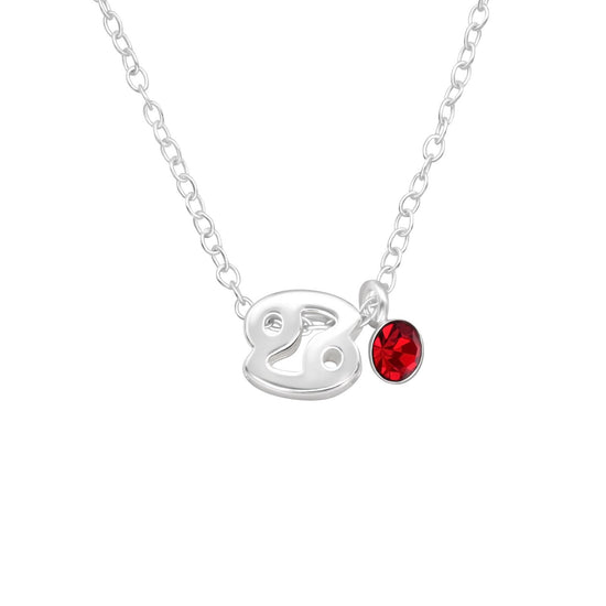 Cancerian Sign Pendant Necklace - Made from Sterling Silver