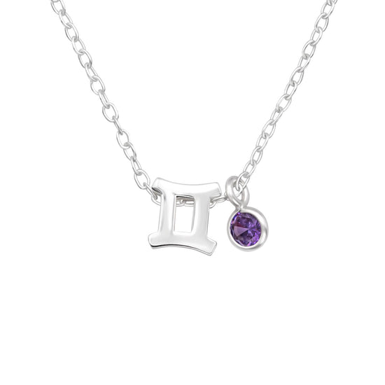 Gemini Sign Pendant Necklace - Made from Sterling Silver