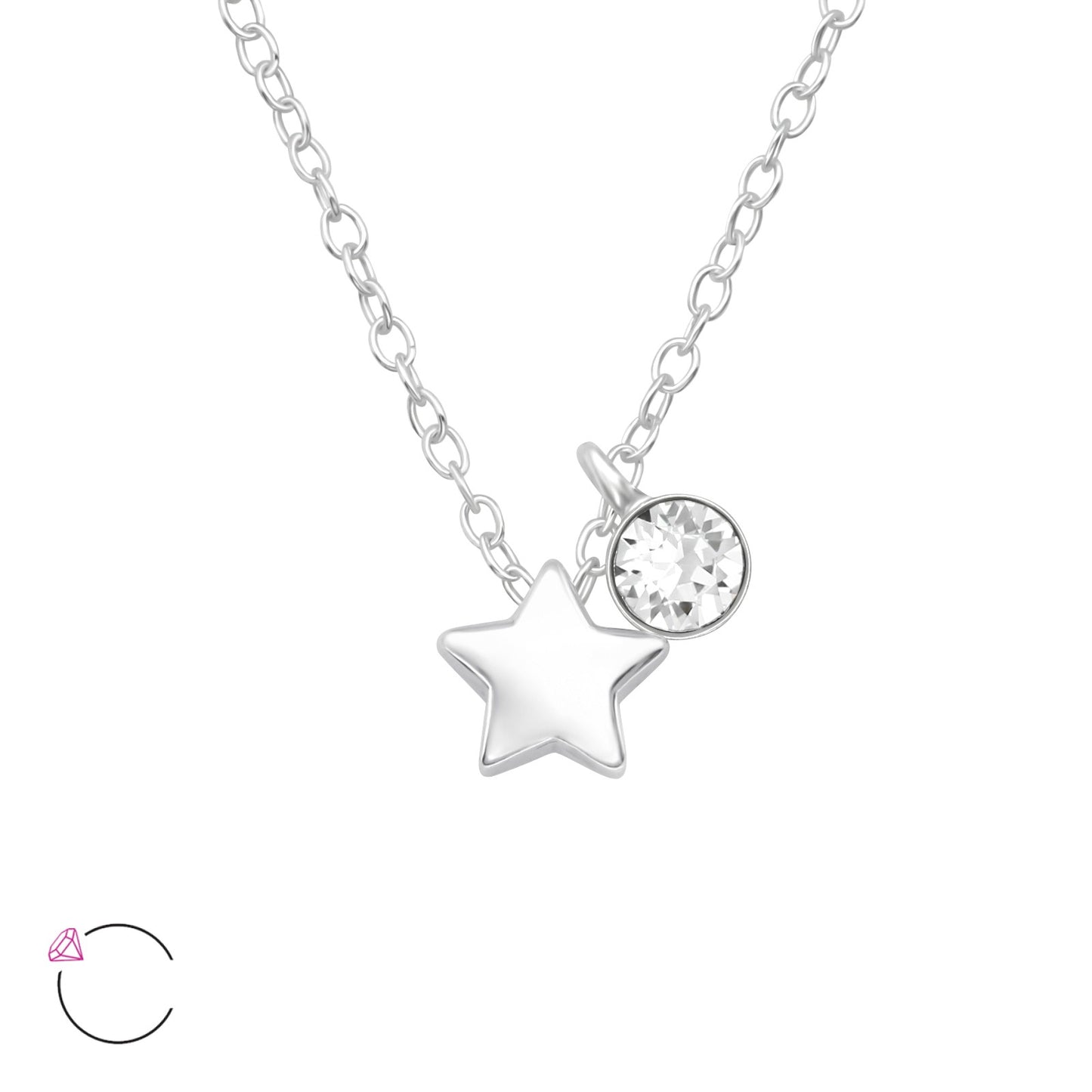 WOMEN'S SILVER STAR STERLING SILVER NECKLACE: MINI TINY STAR