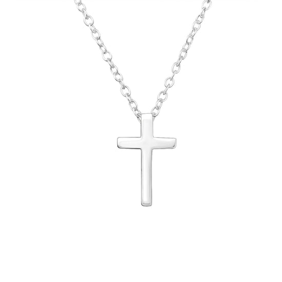 Dainty Sterling Silver Cross Necklace- Faith Pendant