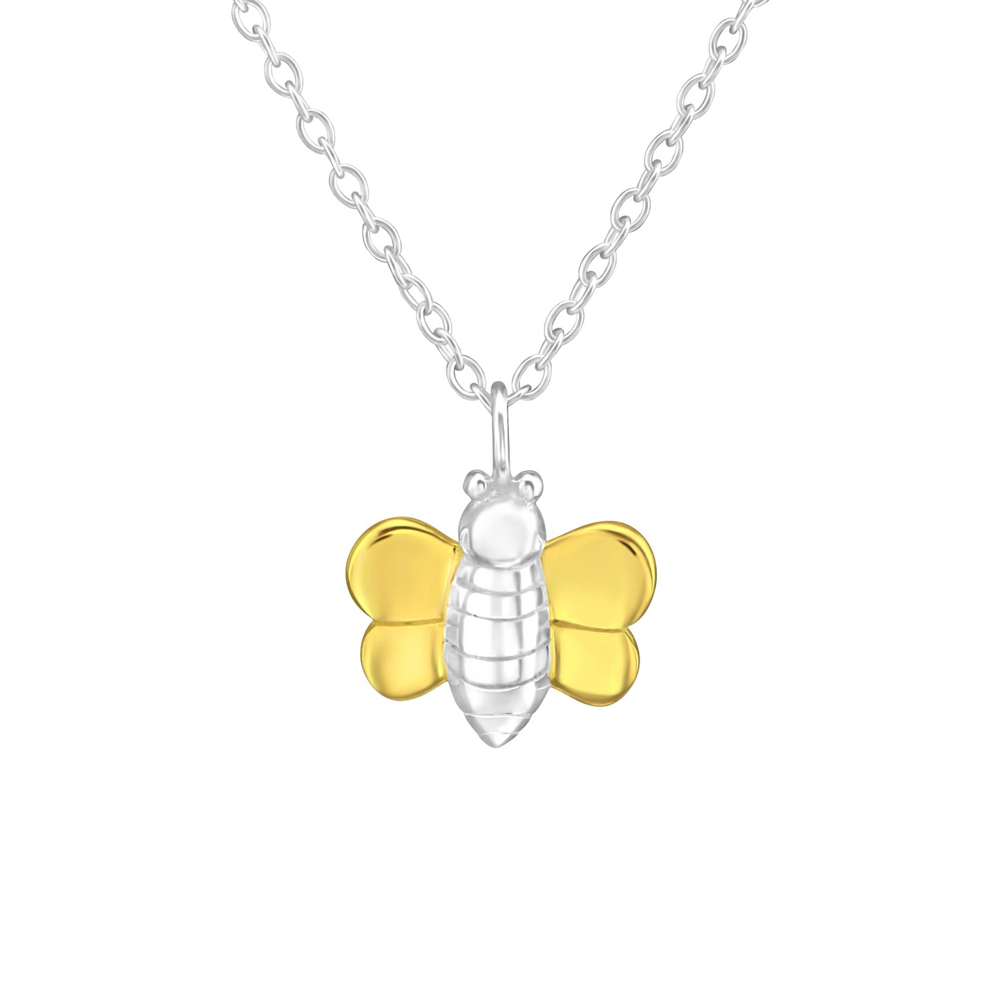 "BUZZ" Children's Bee Necklace (45cm) - 14k Gold & Silver on Sterling Silver