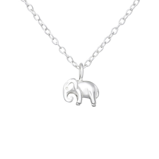 Elephant necklace made from sterling silver silver plated plating. animal elephant
