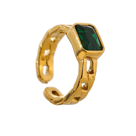 "GREEN KNOT RING" - Women's Yellow Gold Ring (size 6-7)