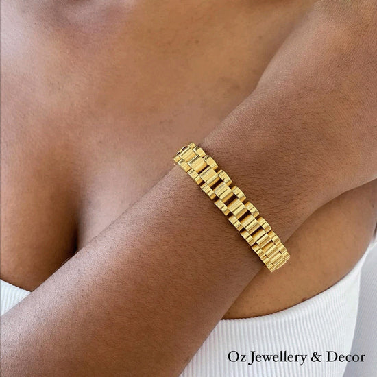 "The Waterproof Bracelet" - 18K Gold Plated Solid Stainless Steel Wristband 