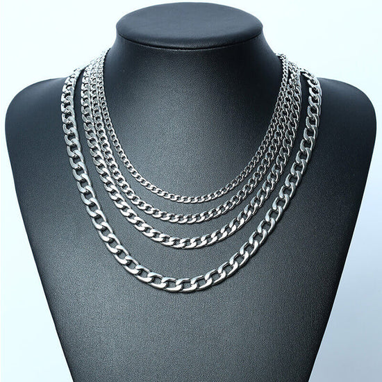 6mm Silver Cuban Link Chain (50cm)- Stainless Steel