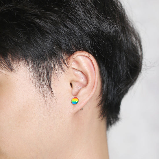 Unisex Pride Flag Earrings - Screw Back Studs