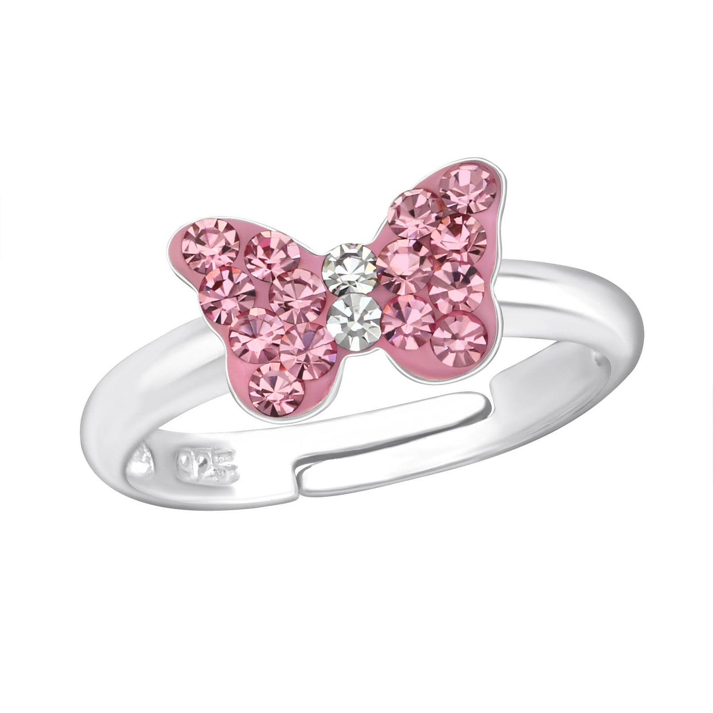 Adjustable Pink Butterfly Ring for Children