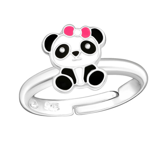 Kid's Children's Cute Panda Ring - Made from Genuine Sterling Silver This cute children's panda ring is made from 100% genuine sterling silver and epoxy resin. Part of the animal jewellery line for kids, this "cute panda" design can be paired with other panda pieces in the Oz Jewellery & Decor store. Shop the look!