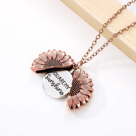 "You are my Sunshine" - Sunflower Open Locket Necklace
