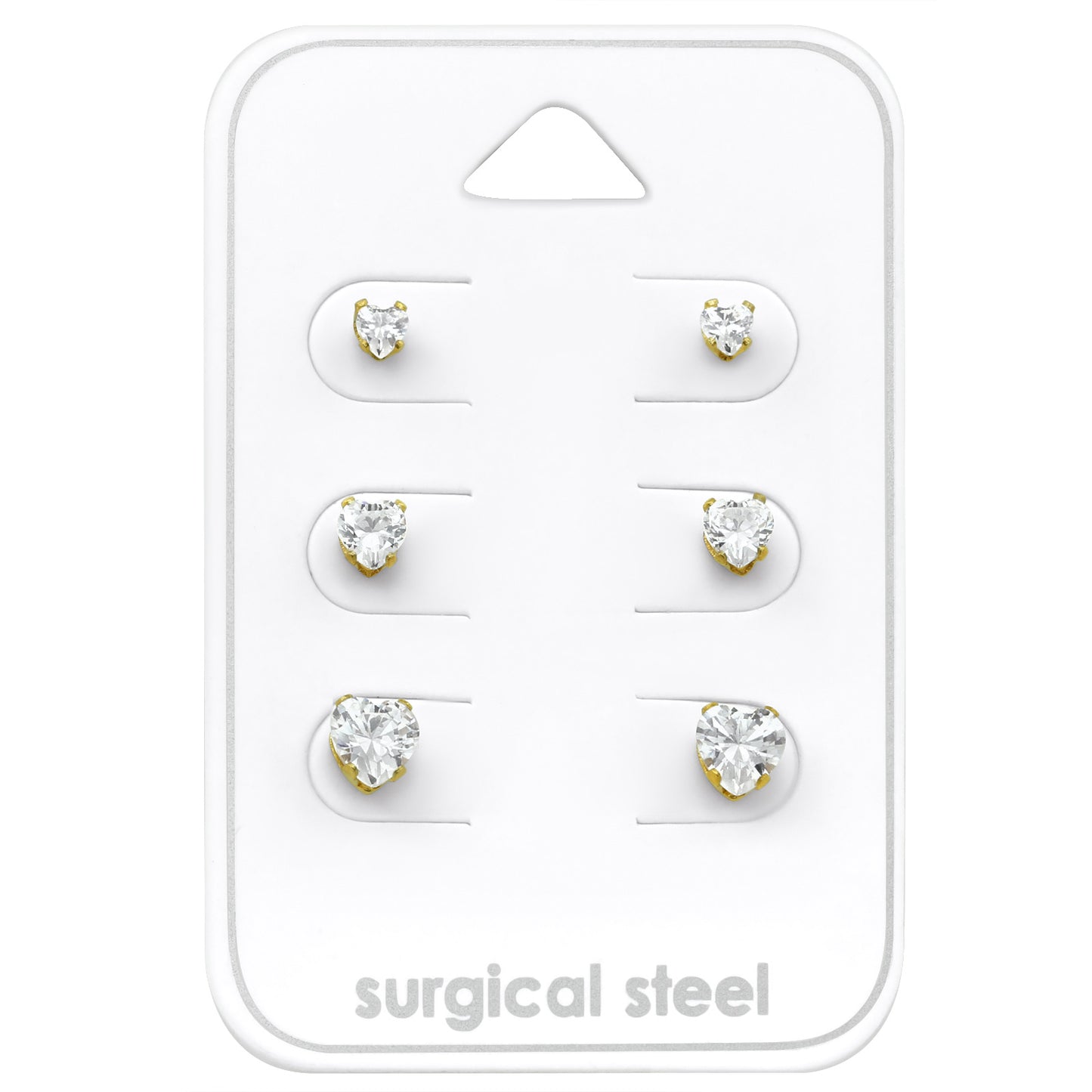 Real Gold Plated Surgical Steel earrings for sensitive ears - Set of 3
