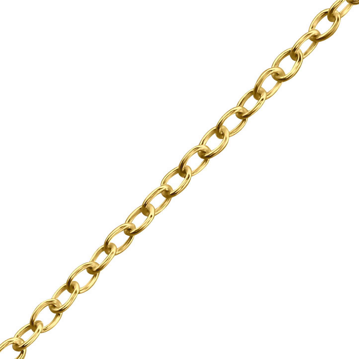 REAL GOLD PLATED THIN CABLE CHAIN - Sterling Silver (45cm)