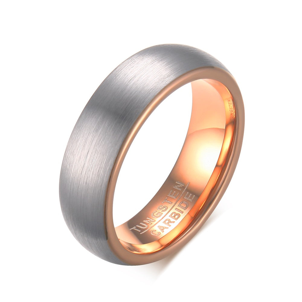 MENS ROSE GOLD & SILVER TUNGSTEN RING - High Shine