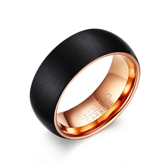 MENS BLACK RING - Made from Tungsten Cardbide